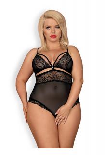 OB 838-TED-1 teddy opencrotch black Size Plus