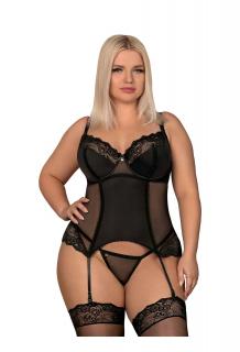 OB Amallie corset & thong black Size Plus