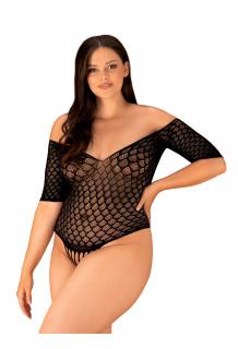 OB B131 crotchless teddy black Size Plus