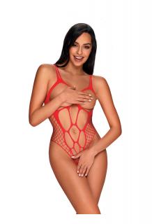 OB B133 crotchless teddy red