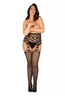 OB Garter stockings S816 black Size Plus