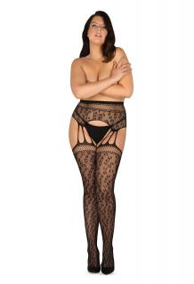 OB Garter stockings S817 black Size Plus