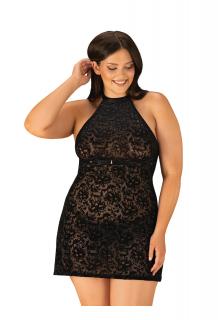 OB Softily chemise & thong black Size Plus