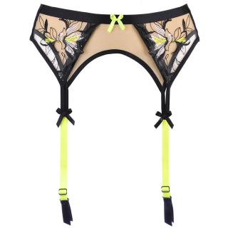 V-10142 garter belt beige-black