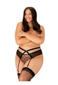 OB Allunes crotchless garter belt black-leo Size Plus