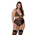 PS Amberly Size Plus corset & thong black