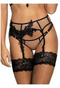 V-8842 garter belt beige-black