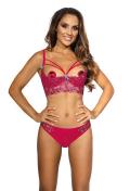 V-9671 bustier red with open cups